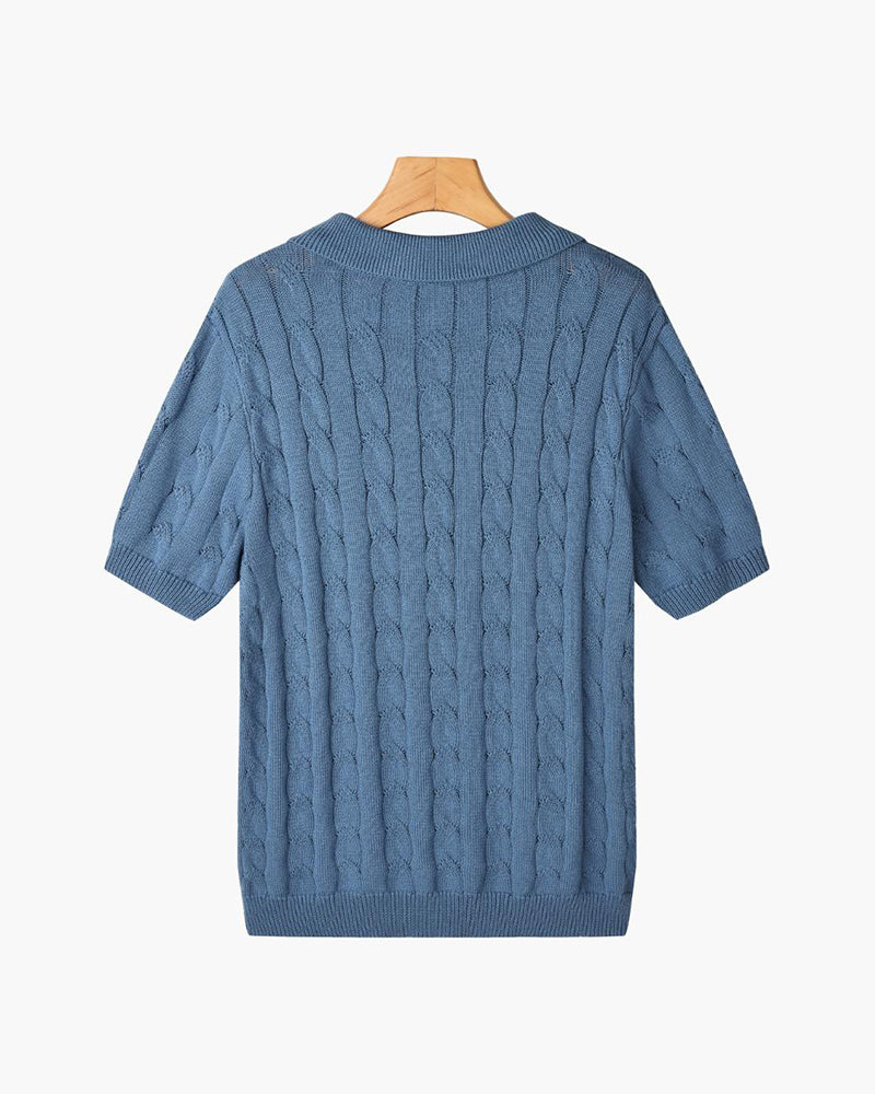 FLORENCE Cozy Cable Knit Polo
