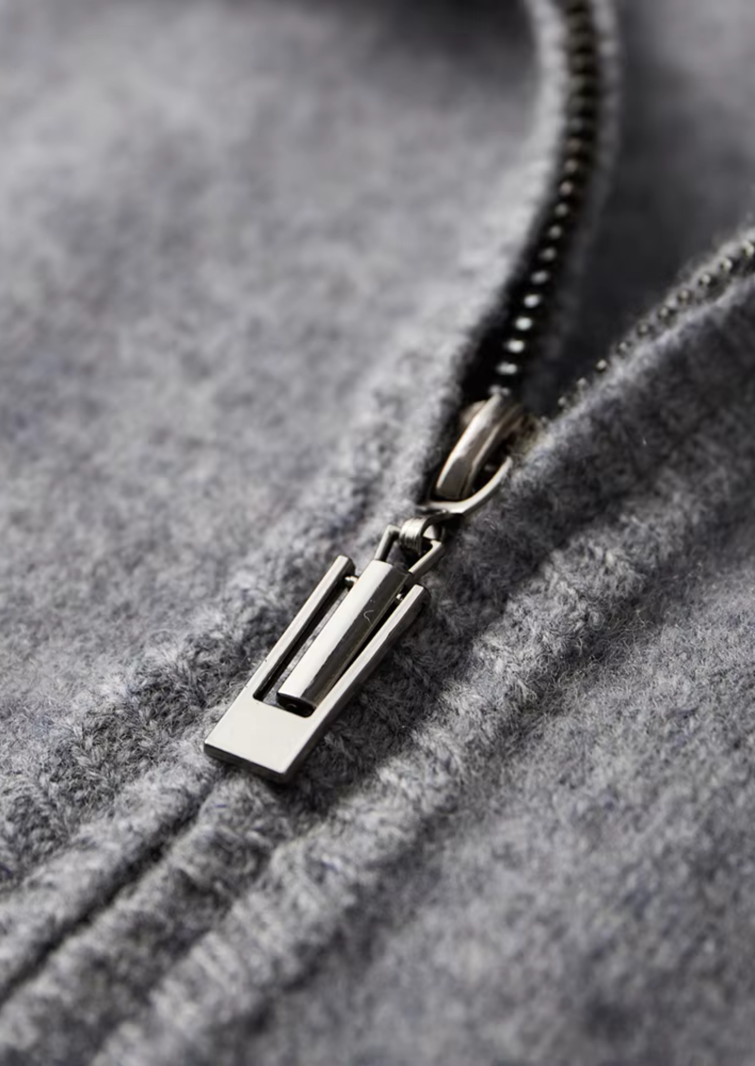 Two-Tone Merino Wool Zip Cardigan