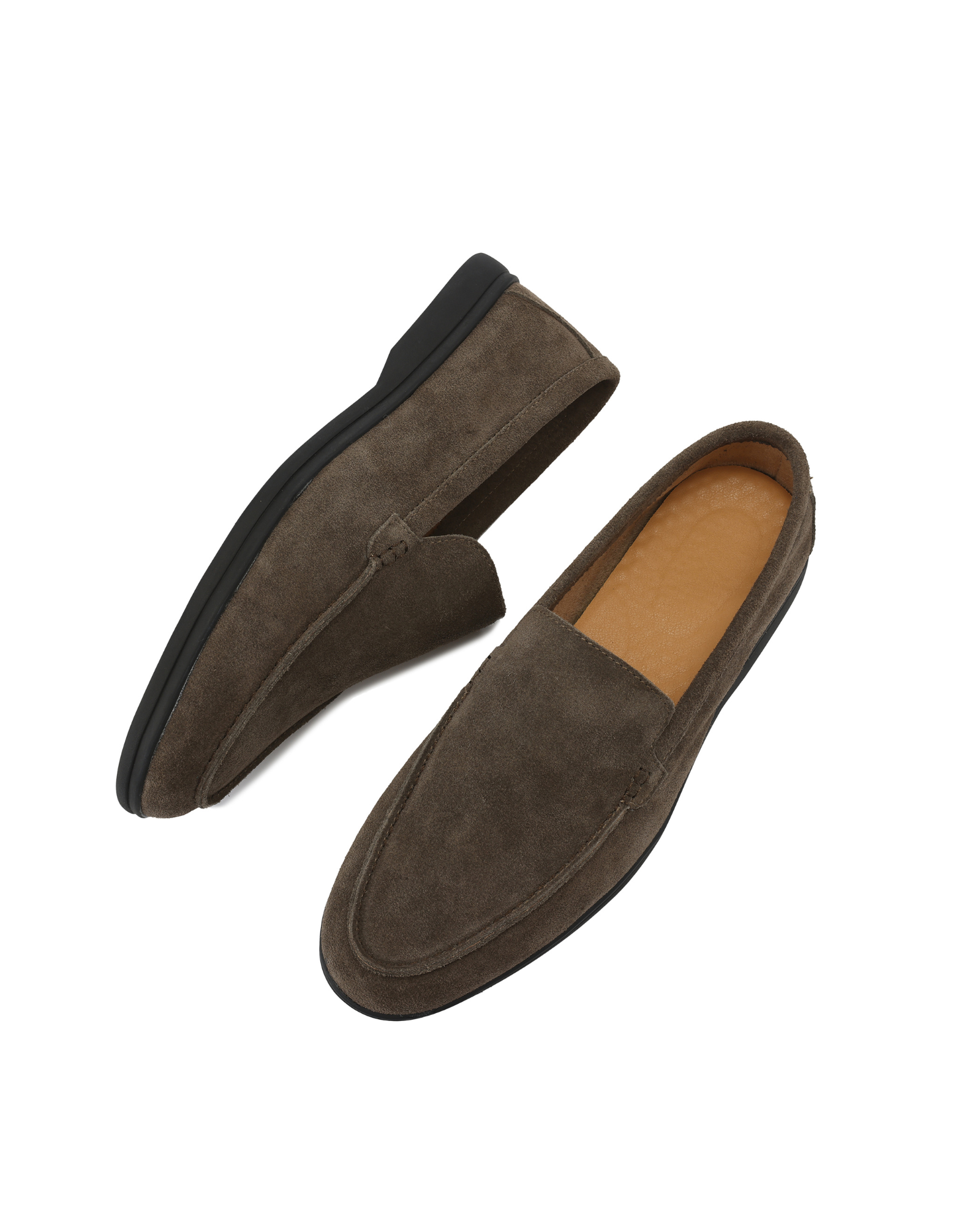 Luxury Black Suede Loafers with Elegant Soles