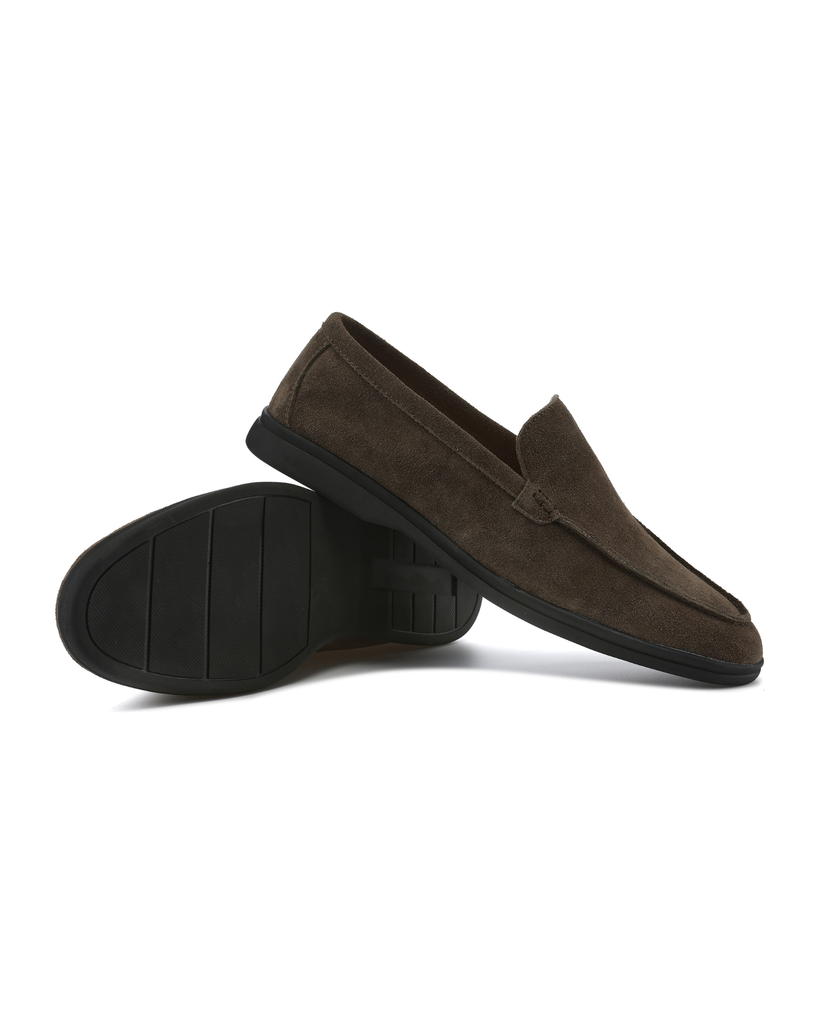 Luxury Black Suede Loafers with Elegant Soles