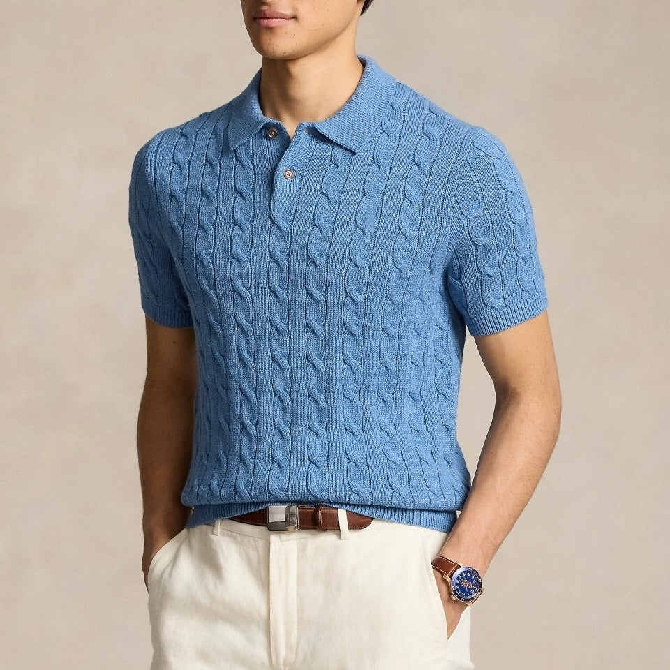 FLORENCE Cozy Cable Knit Polo