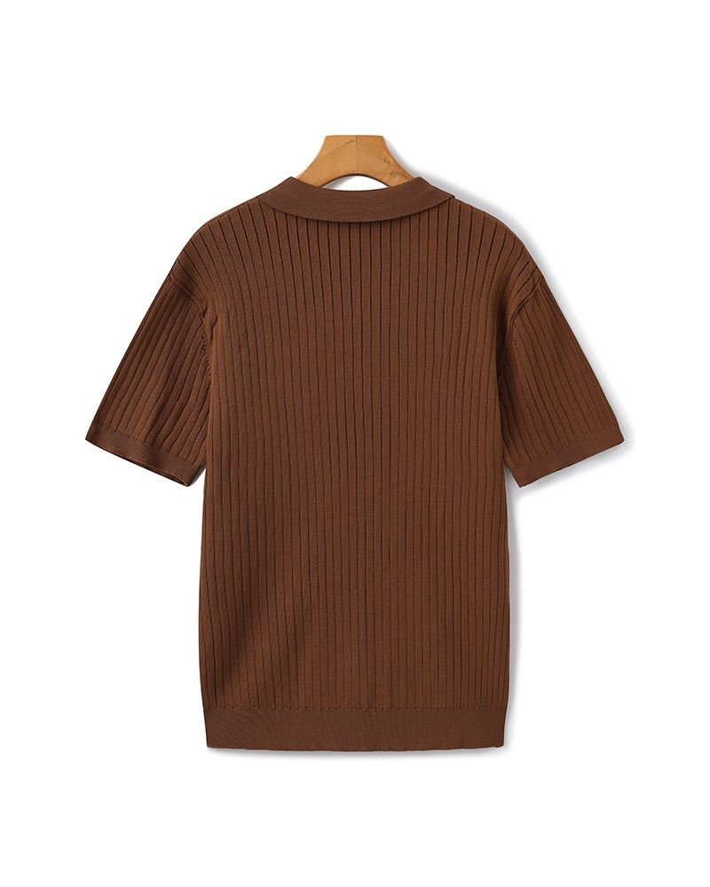 Luxurious Ribbed Polo Shirt