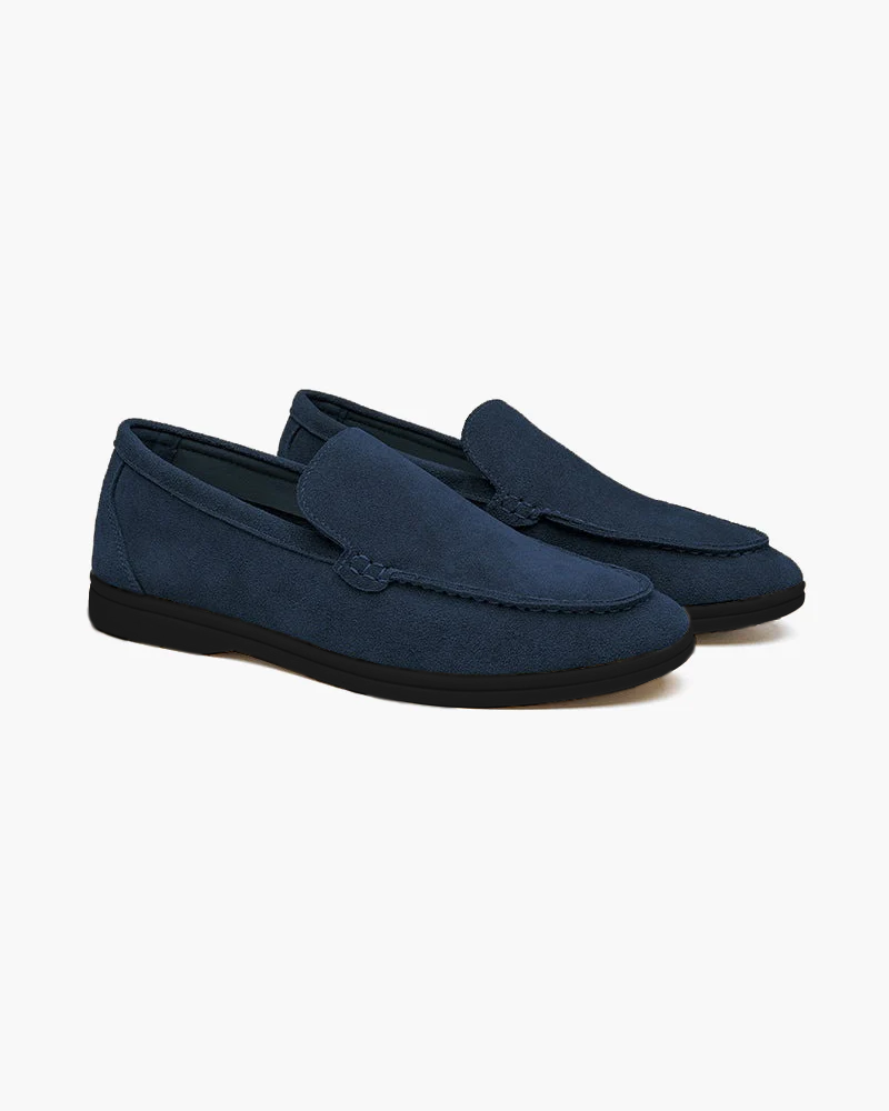 Luxury Black Suede Loafers with Elegant Soles