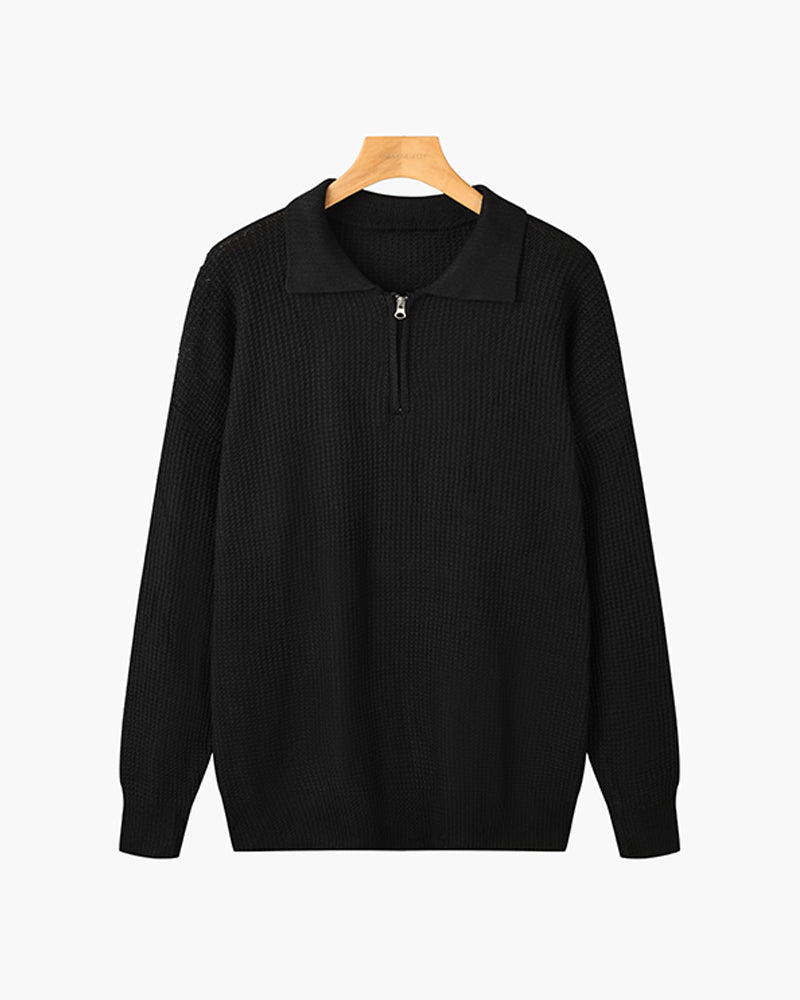 Cozy Chic: GONGJU Zip-Up Sweater