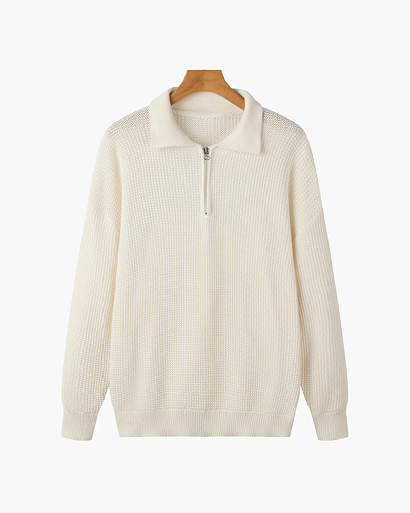 Cozy Chic: GONGJU Zip-Up Sweater