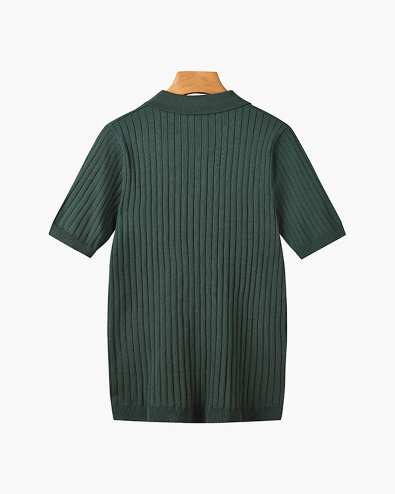 Chic Knitted Polo by GIMCHEON