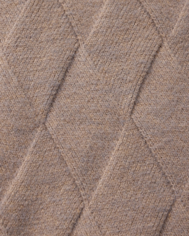 Heritage Diamond Knit Zip-Up Cardigan