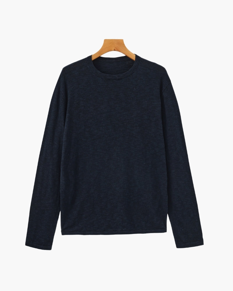 Essential Crewneck in Soft Linen Cotton Blend