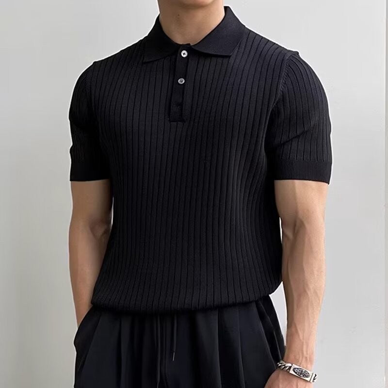 Chic Knitted Polo by GIMCHEON