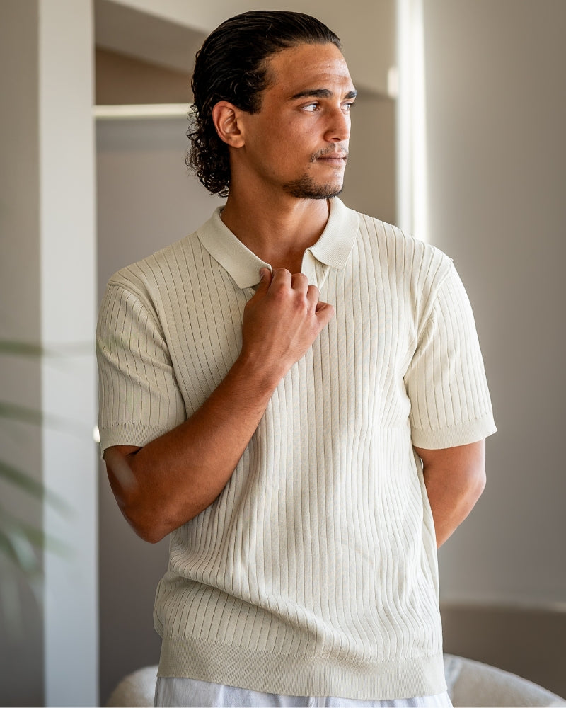 Luxurious Ribbed Polo Shirt