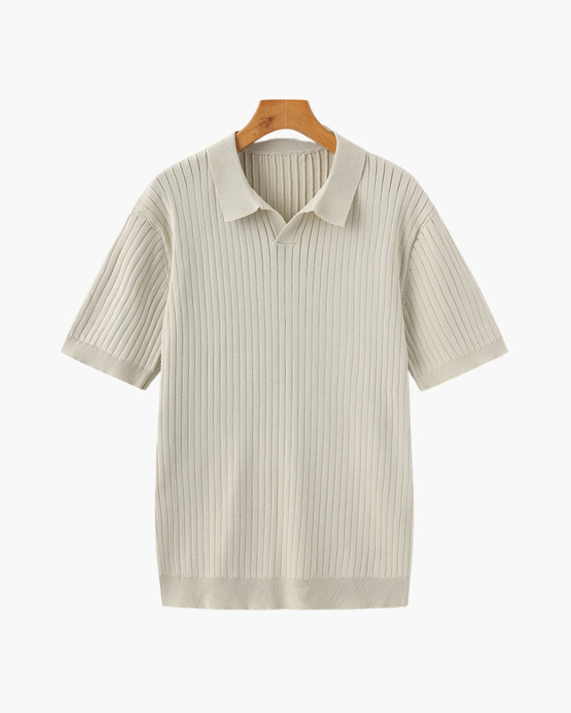 Luxurious Ribbed Polo Shirt