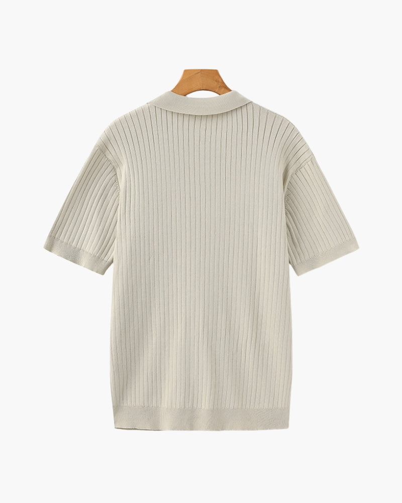Luxurious Ribbed Polo Shirt