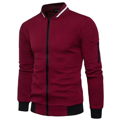 Men’s Modern Quilted Zip-Up Bomber Jacket