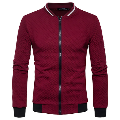 Men’s Modern Quilted Zip-Up Bomber Jacket