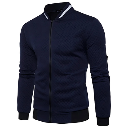 Men’s Modern Quilted Zip-Up Bomber Jacket