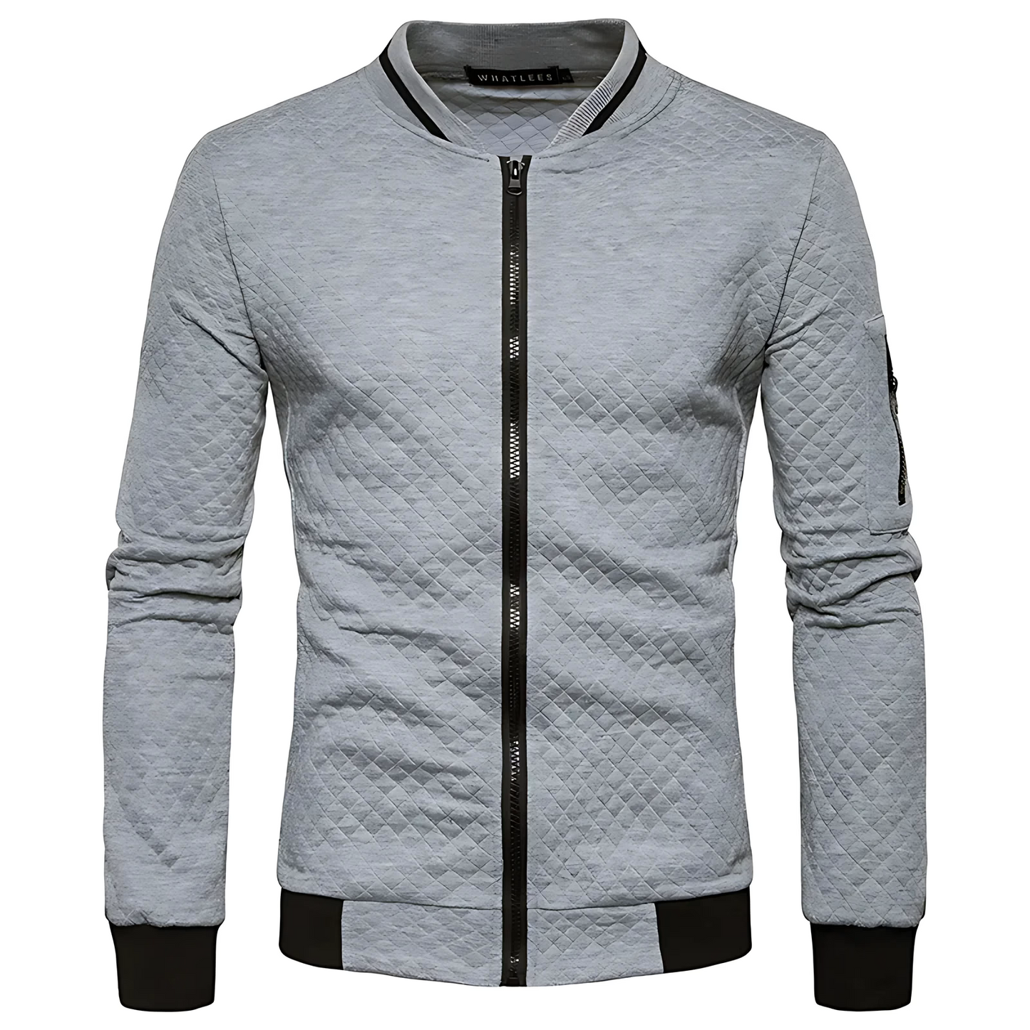 Men’s Modern Quilted Zip-Up Bomber Jacket