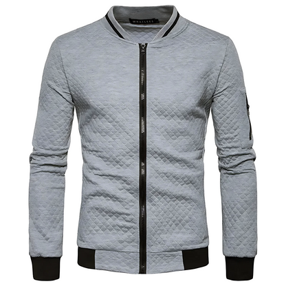 Men’s Modern Quilted Zip-Up Bomber Jacket