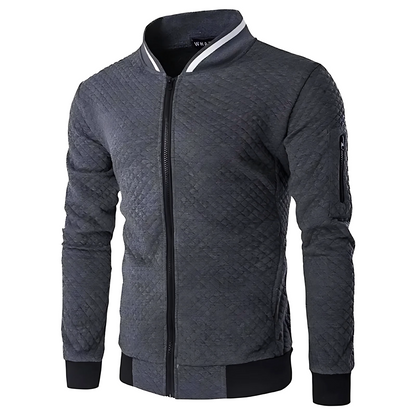 Men’s Modern Quilted Zip-Up Bomber Jacket