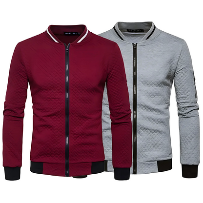 Men’s Modern Quilted Zip-Up Bomber Jacket