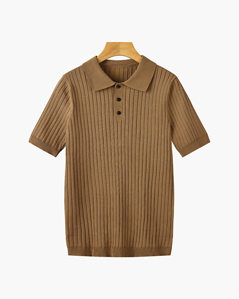 Chic Knitted Polo by GIMCHEON