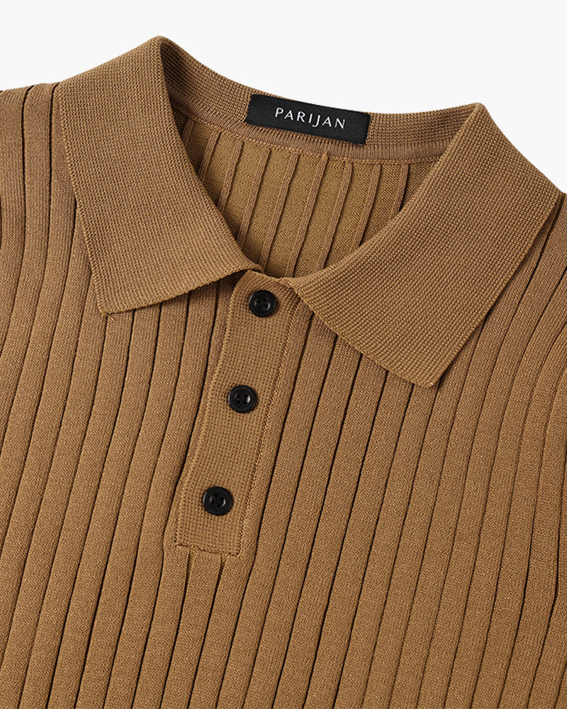 Chic Knitted Polo by GIMCHEON