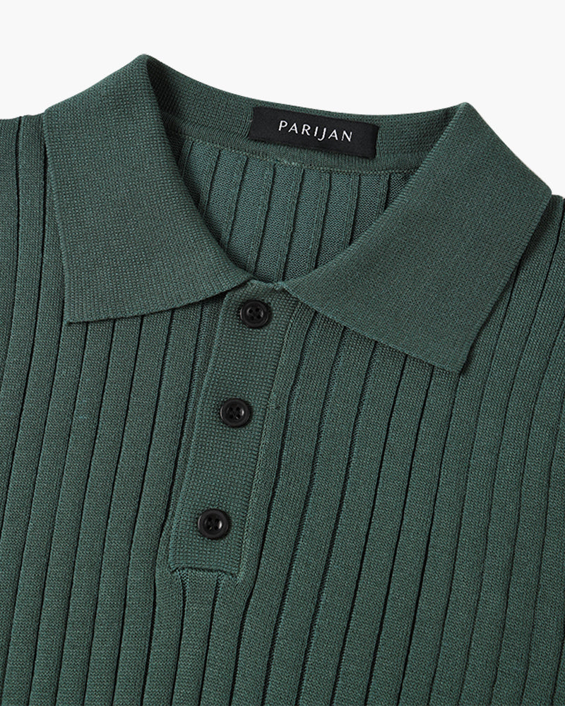 Chic Knitted Polo by GIMCHEON